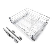Корзина-посудосушитель выдвижная EVA Light Side, в базу 600, плав.закрывание, хром фото