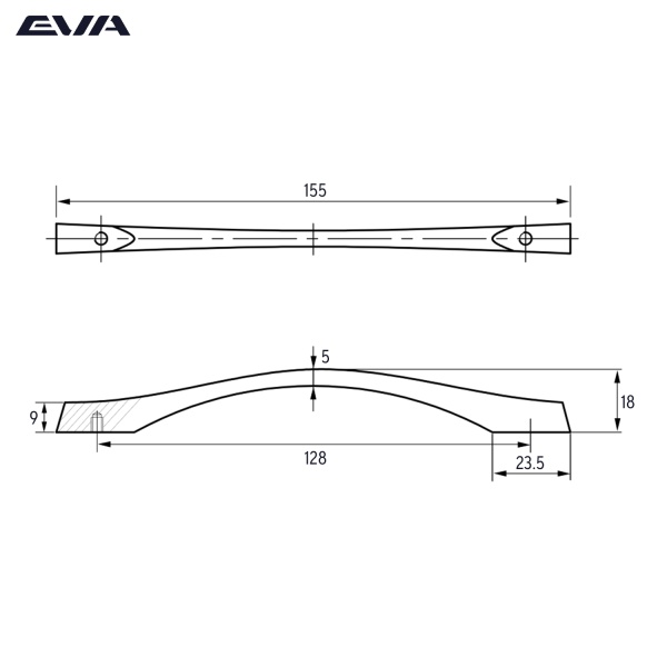 Ручка-скоба EVA ECO / 128мм хром PC фото