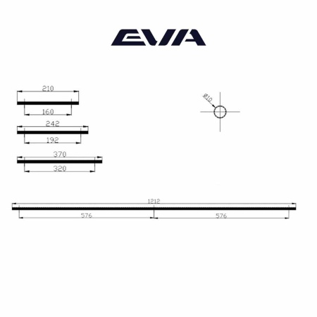Ручка-пруток EVA CUSTOM DIAMOND / 160мм (L=210мм) рифленый черный матовый MBA фото