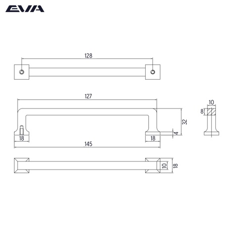 Ручка-скоба EVA DIRECT / 128мм черный матовый BLmatt фото