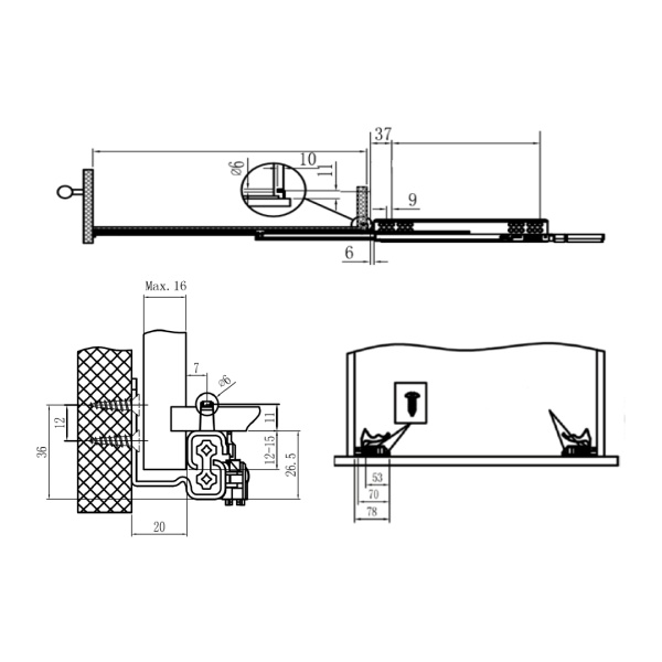 Направляющие ск. монтажа EVA Quadro полн. выдвижения с дов. с фиксатором 400мм фото