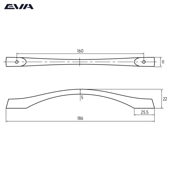 Ручка-скоба EVA ECO / 160мм черный матовый BLmatt фото