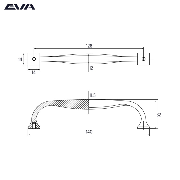 Ручка-скоба EVA MODERN / 128мм медь чернёная BORB фото