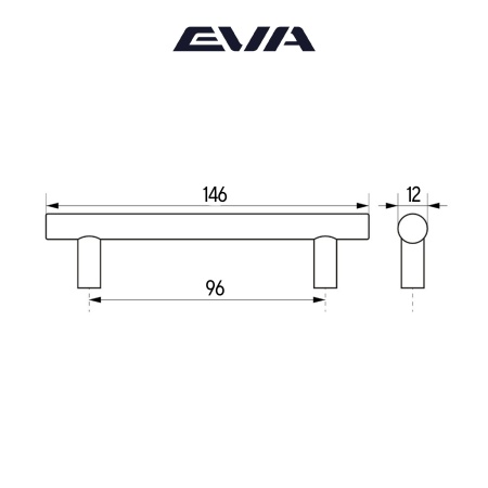 Ручка-рейлинг EVA TUBE-12 /  96мм (L=146мм) медь чернёная BORB фото