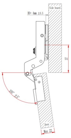 Петля мебельная без амортизатора EVA Advance вкладная 90/105 48 мм фото