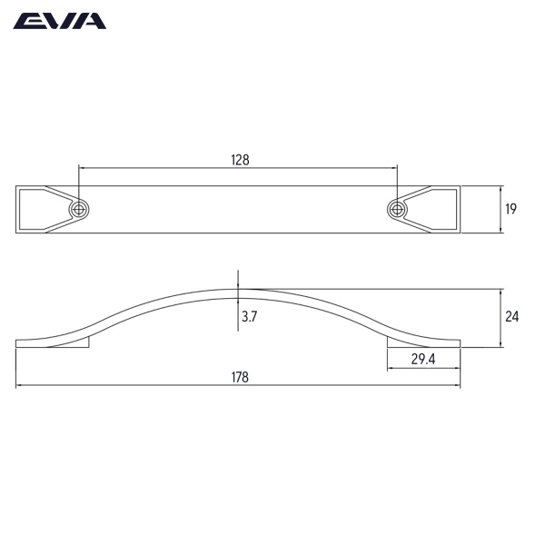 Ручка-скоба мебельная EVA COUNTRY 128 мм цвет хром PC фото