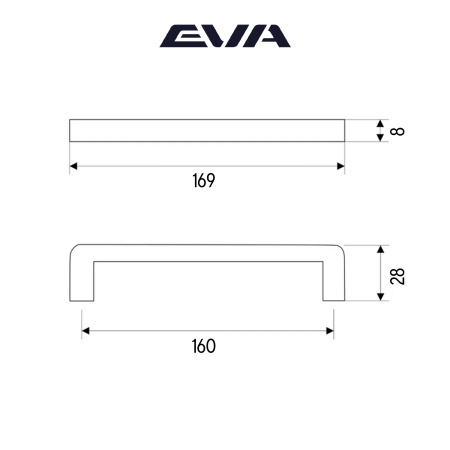 Ручка-скоба EVA BASIC / 160мм хром PC фото