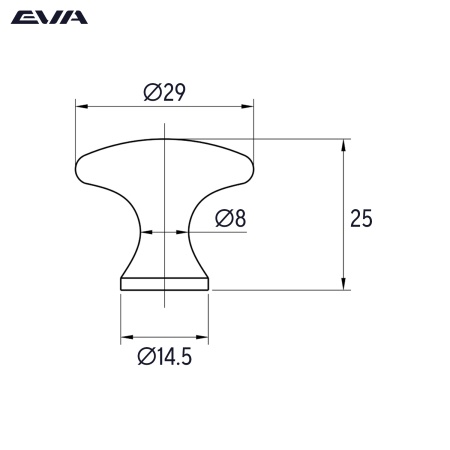Ручка-кнопка EVA DZEN / черный матовый BLmatt фото
