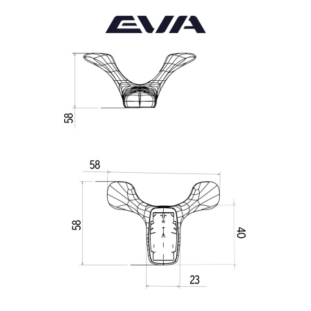Крючок двухрожковый EVA UFO / черный матовый BLmatt фото