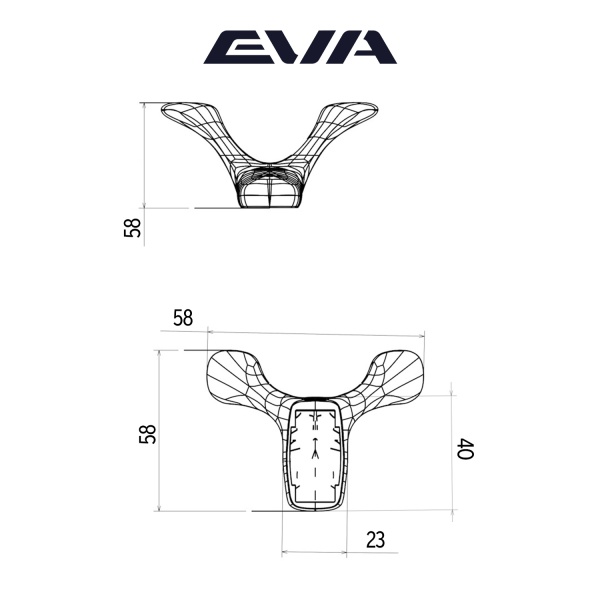 Крючок двухрожковый EVA UFO / латунь шлифованная матовая BB  фото