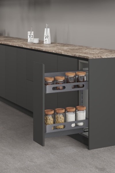 Двухуровневая корзина EVA Dark Side 200 мм правая цвет графит фото