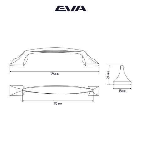 Ручка-скоба EVA ANTICA /  96мм железо состаренное AP фото