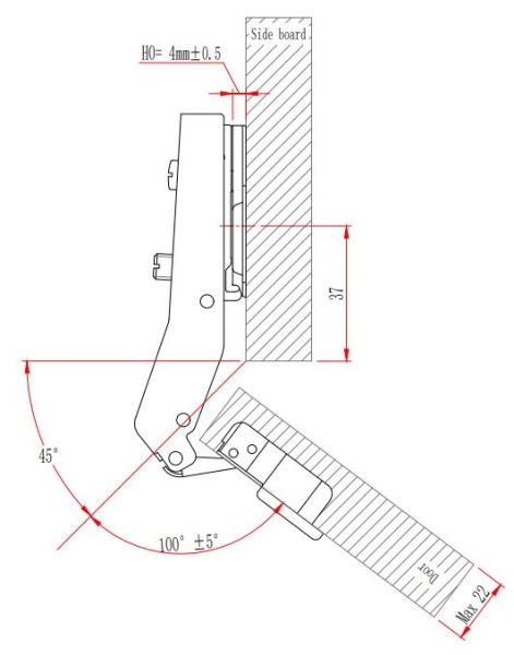 Петля с амортизатором EVA Advance soft, угловая, (45/95), 48мм, черный никель фото