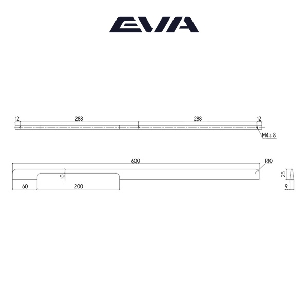 Ручка-скоба EVA LOFT / 288мм (L=600мм) золото матовое GA фото