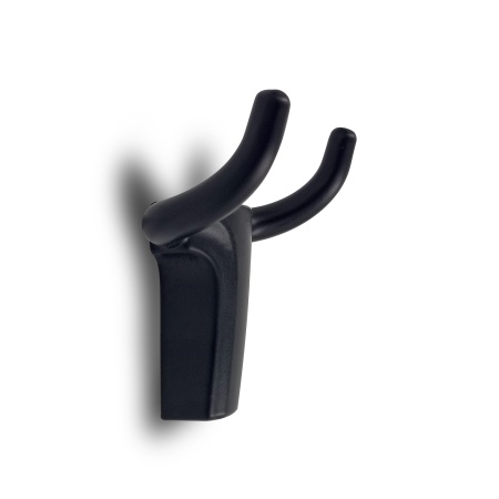 Крючок мебельный двухрожковый EVA BULL цвет черный матовый BLmatt фото