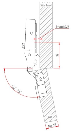 Петля с амортизатором EVA Advance soft 2way, накладная, (90/105), 48мм фото