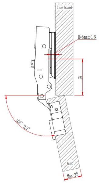 Петля с амортизатором EVA Advance soft 2way, накладная, (90/105), 48мм фото