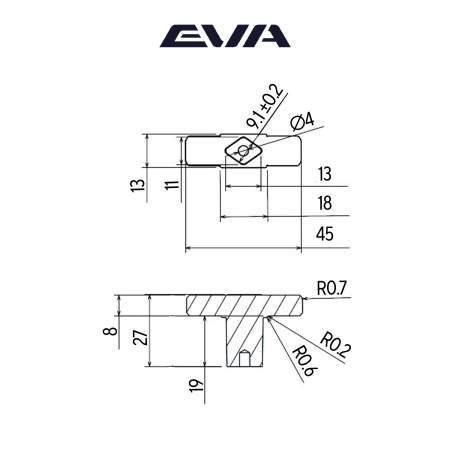 Ручка-кнопка EVA VERGE / черный матовый Blmatt фото