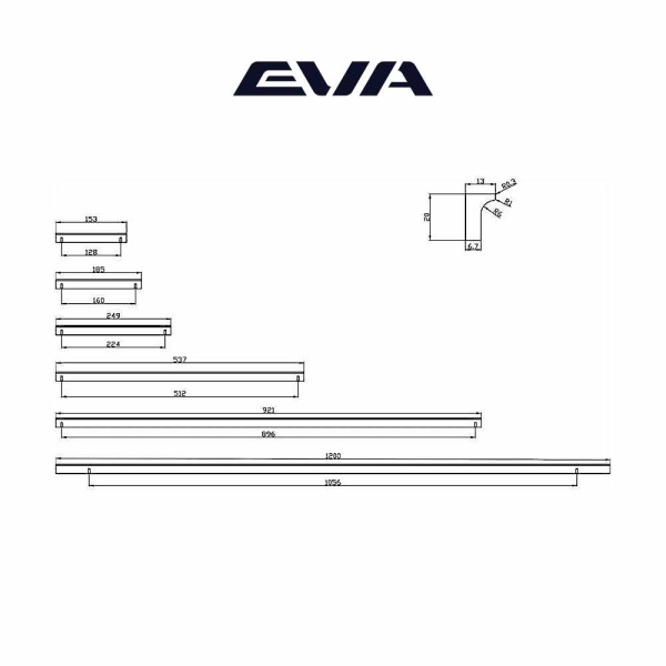 Ручка-профильная EVA BAND / 1056мм (L=1200мм) черный матовый MBA фото