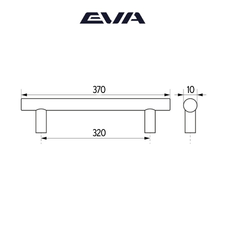 Ручка-рейлинг EVA TUBE-10 / 320мм хром PC фото