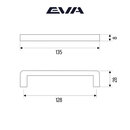 Ручка-скоба EVA BASIC / 128мм хром PC фото