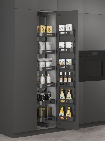 Выдвижная колонна для кухни EVA Dark Side 12 полок 450 мм цвет графит фото