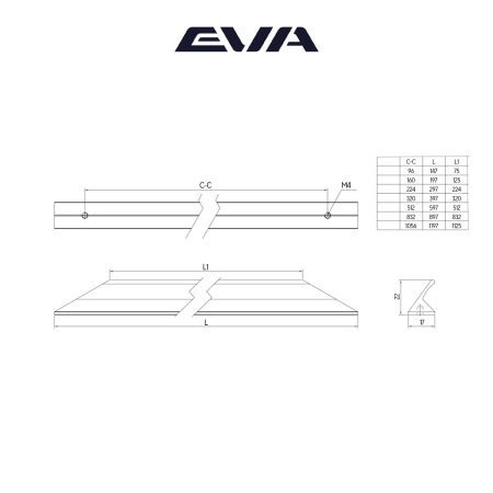 Ручка-профильная EVA LINE PRO / 1056мм (L=1197мм) золото матовое GA фото