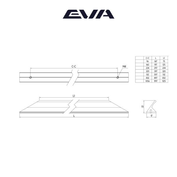 Ручка-профильная EVA LINE PRO /  224мм (L=297мм) золото матовое GA фото