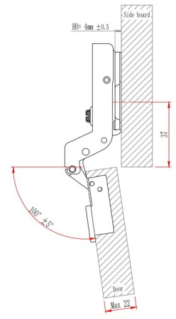 Петля с амортизатором EVA Advance soft, вкладная, (90/105), 48мм фото