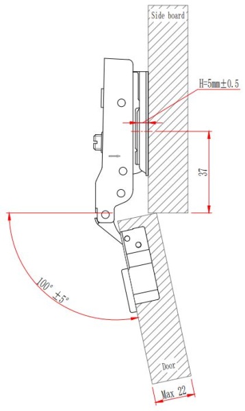 Петля с амортизатором EVA Advance soft 2way, полунакладная, (90/105), 48мм фото