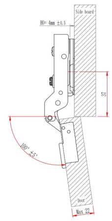 Петля с амортизатором EVA Advance soft 2way, полунакладная, (90/105), 48мм, черный никель фото