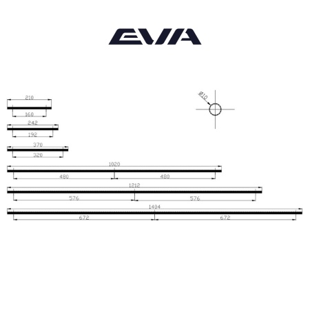 Ручка-пруток EVA CUSTOM CLEAN / 960мм (L=1020мм) гладкий золото матовое брашированное BBM фото