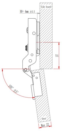 Петля с амортизатором EVA Advance soft, полунакладная, (90/105), 48мм фото