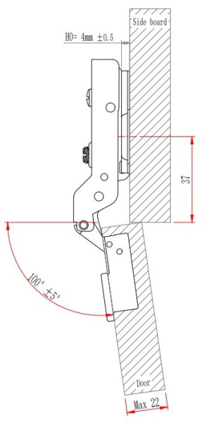 Петля с амортизатором EVA Advance soft, полунакладная, (90/105), 48мм фото