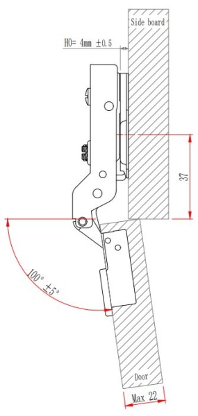Петля без амортизатора EVA Advance, полунакладная, (90/105), 48мм фото