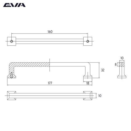 Ручка-скоба EVA DIRECT / 160мм черный матовый BLmatt фото