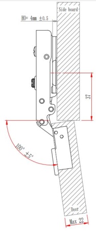 Петля с амортизатором EVA Advance soft, накладная, (90/105), 48мм фото