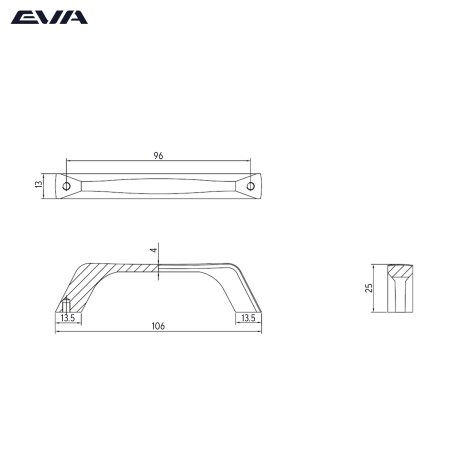 Ручка-скоба EVA CLASSIC /  96мм алюминий матовый SC фото