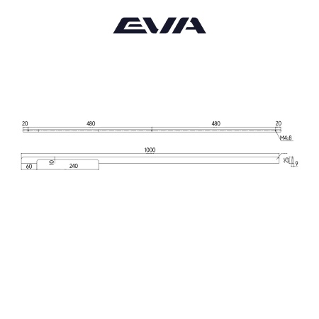 Ручка-скоба EVA LOFT / 480мм (L=1000мм) графит GF фото