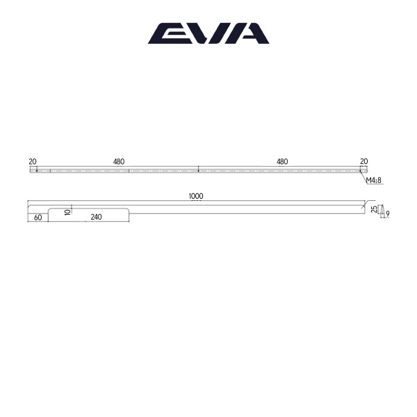 Ручка-скоба EVA LOFT / 480мм (L=1000мм) золото матовое GA фото