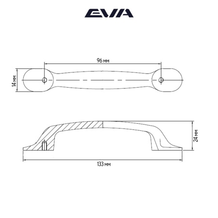 Ручка-скоба EVA VICTORY /  96мм черный матовый BLmatt фото