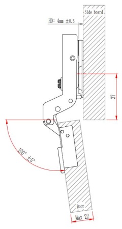 Петля с амортизатором EVA Advance soft 2way, вкладная, (90/105), 48мм, черный никель фото