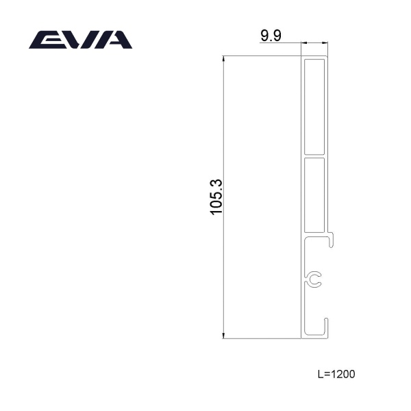 Передняя панель для внутреннего ящика EVA Slimbox L=1200, белый фото