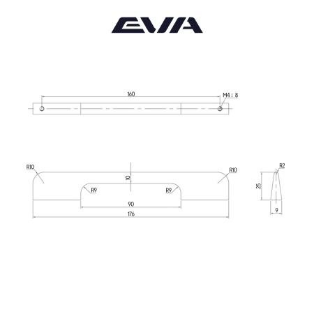Ручка-скоба EVA LOFT / 160мм (L=176мм) графит GF фото