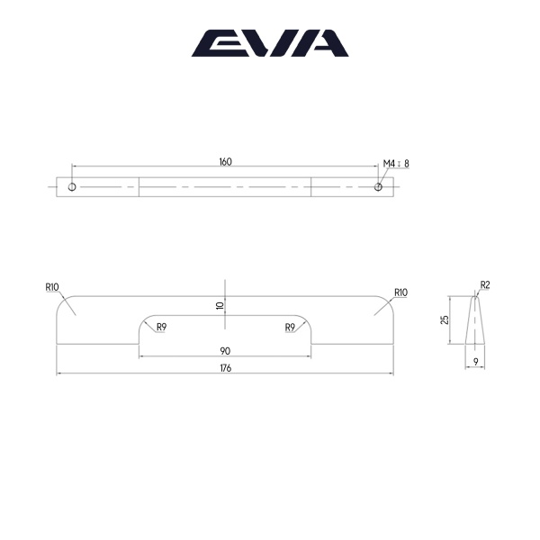Ручка-скоба EVA LOFT / 160мм (L=176мм) золото матовое GA фото