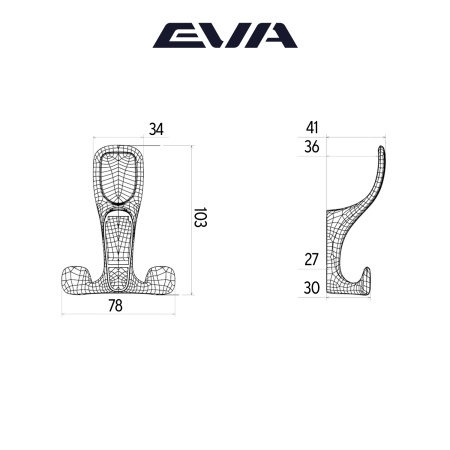 Крючок трехрожковый EVA UFO / хром PC фото