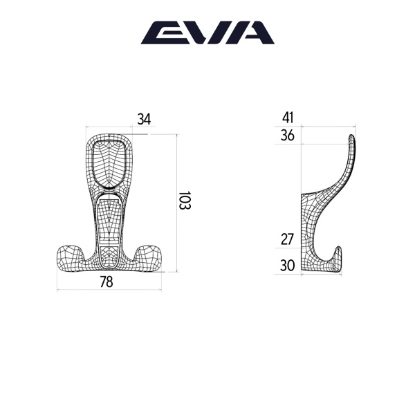 Крючок трехрожковый EVA UFO / латунь шлифованная матовая BB  фото
