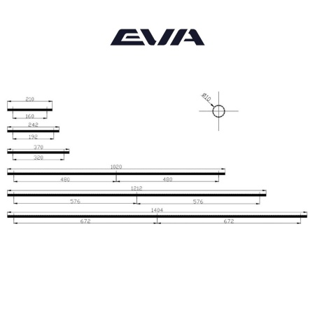 Ручка-пруток EVA CUSTOM CLEAN / 1344мм (L=1404мм) гладкий алюминий матовый SC фото