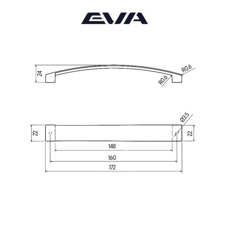 Ручка-скоба EVA ARC / 160мм алюминий матовый SC фото