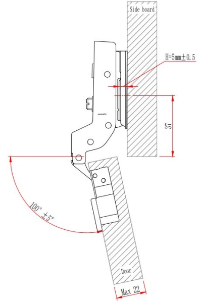 Петля с амортизатором EVA Advance soft 2way, вкладная, (90/105), 48мм фото